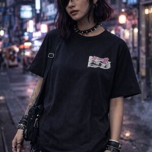 Eldon Black Graphic T Shirt XL Japanese Anime Car Streetwear Indie Sleaze